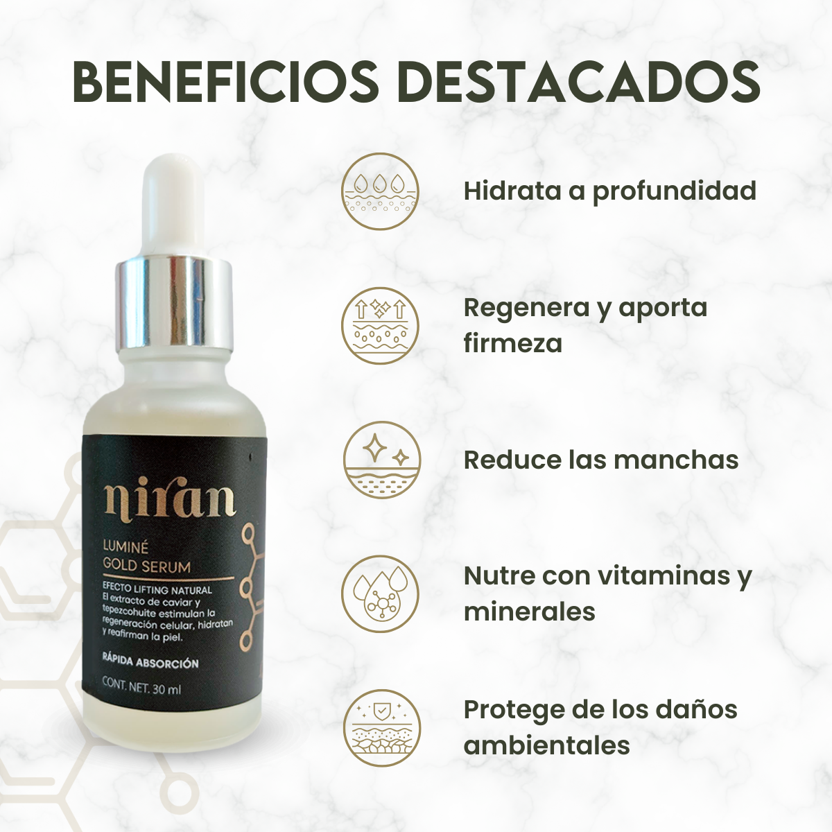 Niran Serum Facial Regenerador Ácido Hialurónico 30 Ml