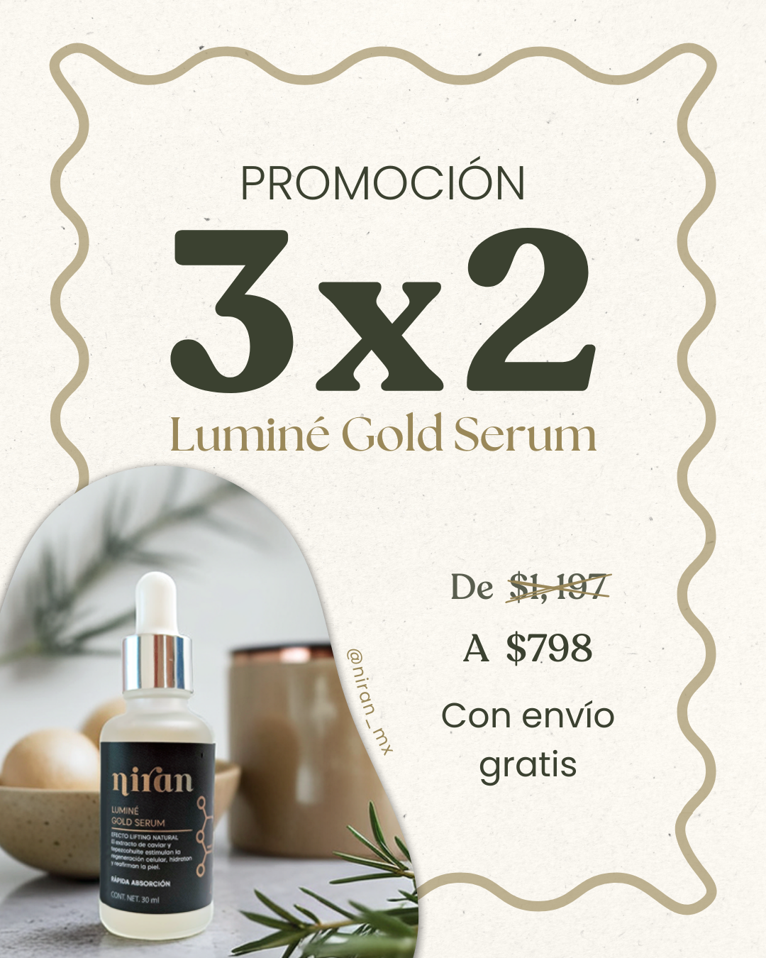 Niran Serum Facial Regenerador Ácido Hialurónico 30 Ml