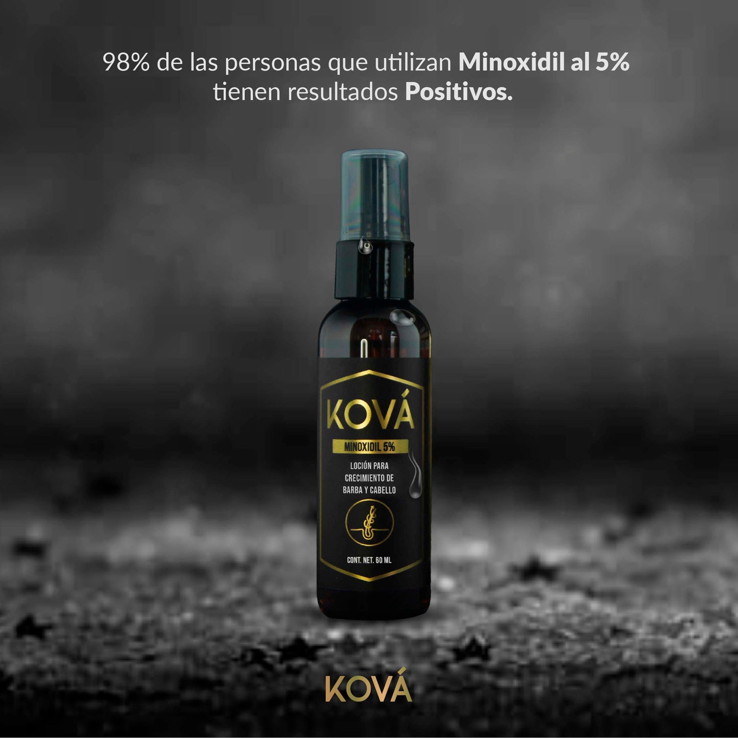 Spray de Minoxidil 5% – Crecimiento y Fortalecimiento para Cabello, Barba y Cejas 60ml