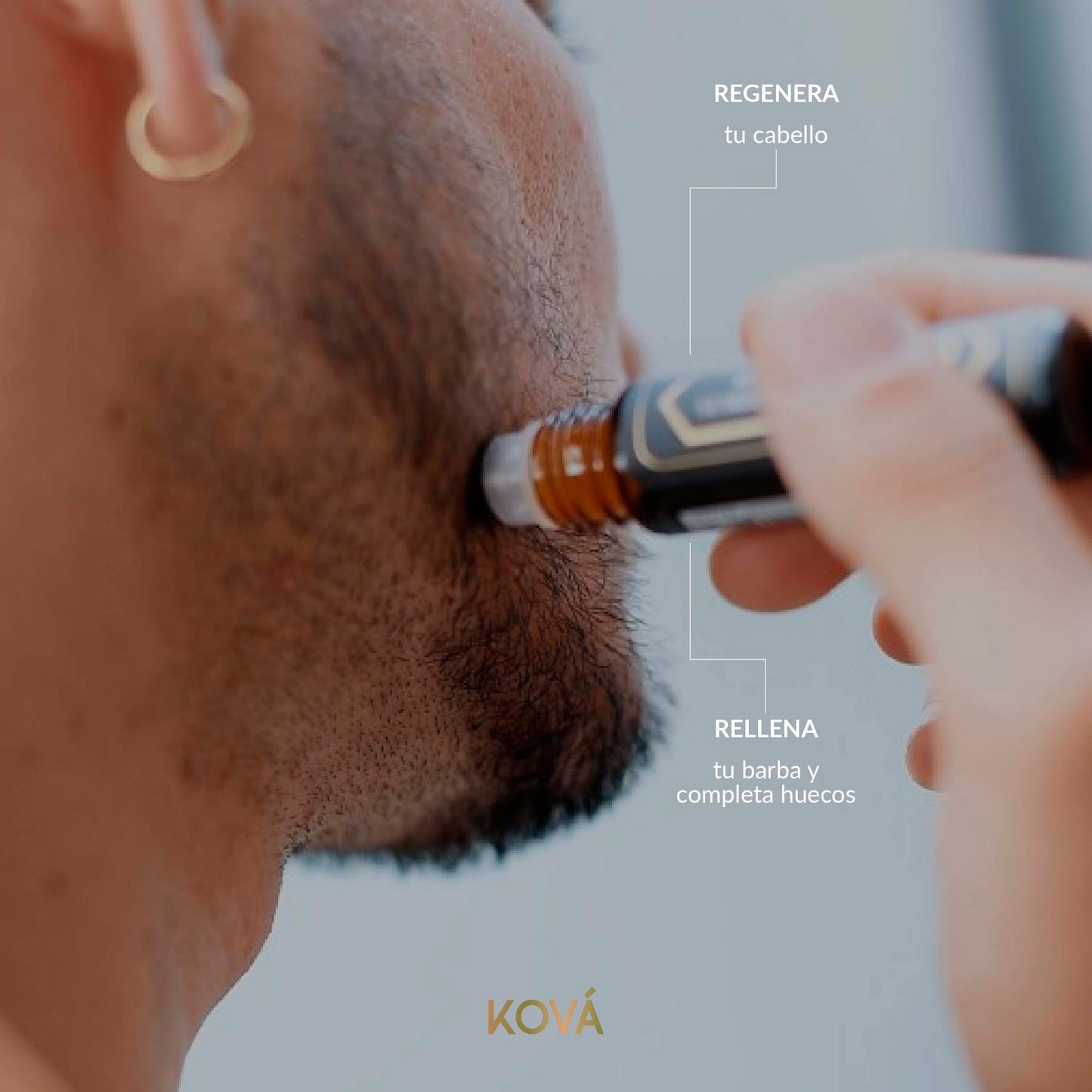 Roll on de minoxidil al 5% unisex para cejas, barba, bigote y cabello 10ml