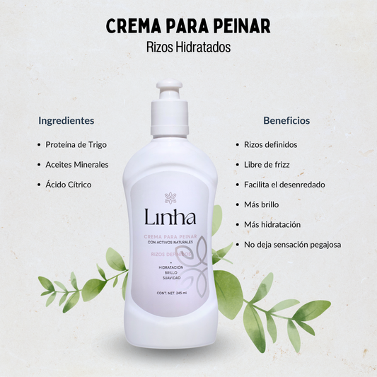 Crema para Peinar Rizos con Proteína de Trigo, Aceites Minerales y Ácido Cítrico – Definición, Hidratación y Control