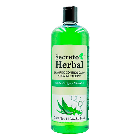 Shampoo Control Caída y Regeneración Con Minoxidil Secreto Herbal 1 Litro