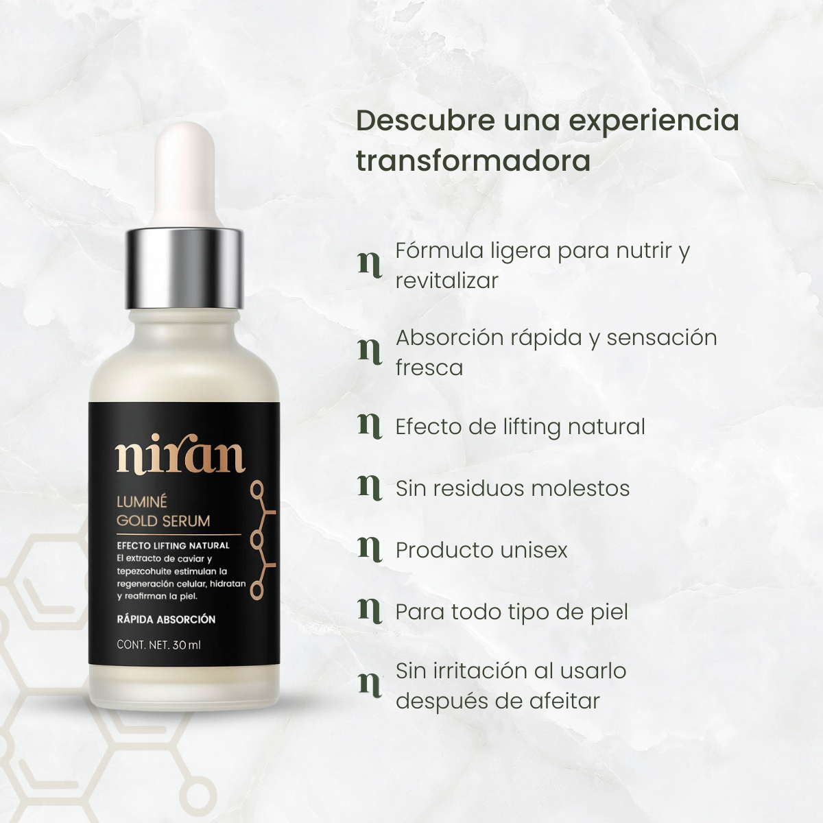 Niran Serum Facial Regenerador Ácido Hialurónico 30 Ml